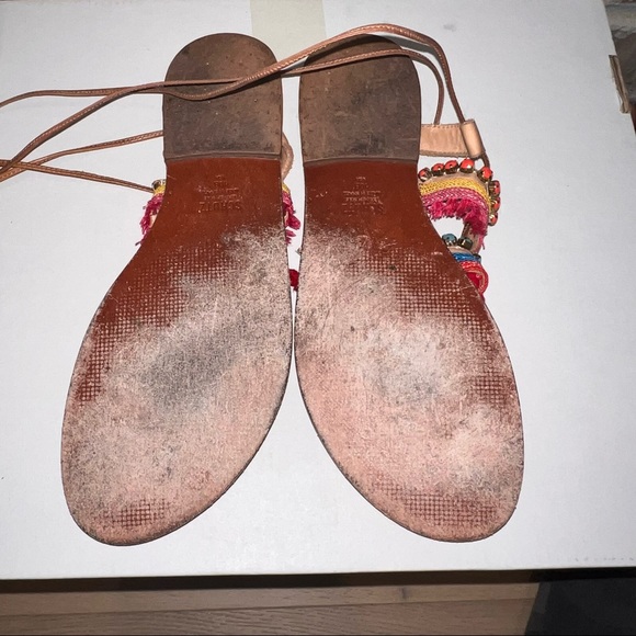 Colorful Wrap-around Strap Sandals - Picture 9 of 11